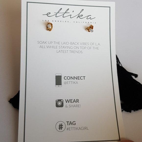 ☀️ Ettika Black Tassel 18K Gold Plated Earrings - Picture 7 of 7